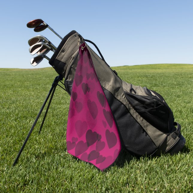 Serviette De Golf Motif de coeur 18 (Vert)