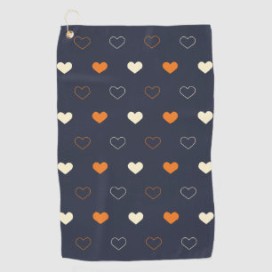 Serviette De Golf Motif de cœur en orange et crème