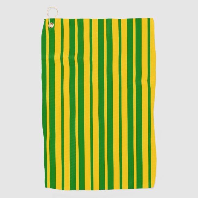 Serviette De Golf Motif de design de rayures élégantes vert jaune  (Devant)