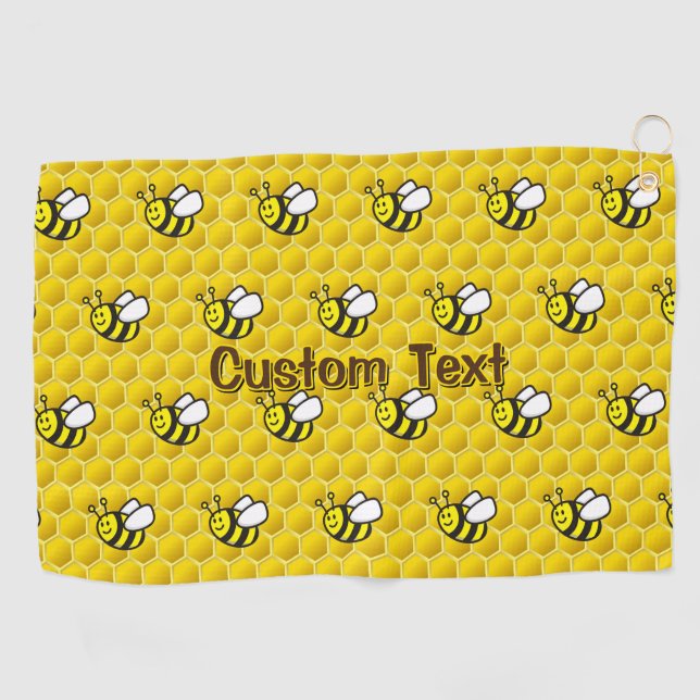 Serviette De Golf Motif de dessin d'abeille (Horizontal)