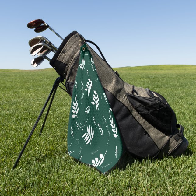 Serviette De Golf motif de feuille (Vert)