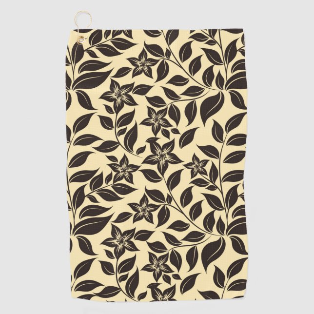 Serviette De Golf Motif de feuilles florales-23756 (Devant)