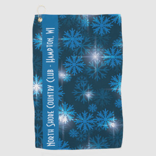 Serviette De Golf Motif de Fléau de neige bleu de minuit personnalis