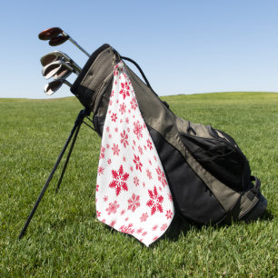 Serviette De Golf Motif de flocon de neige, Flammes de neige rouges,
