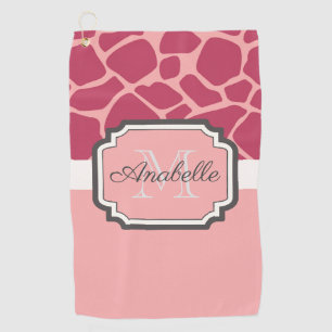 Serviette De Golf Motif de girafe rose