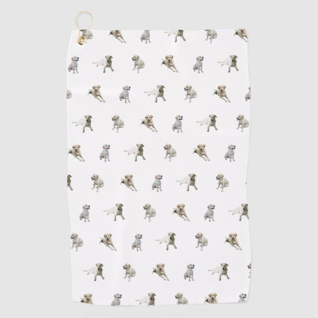 Serviette De Golf Motif de labrador retriever (blanc) (Devant)