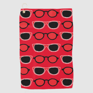 Serviette De Golf Motif de lunettes de soleil rouge noir