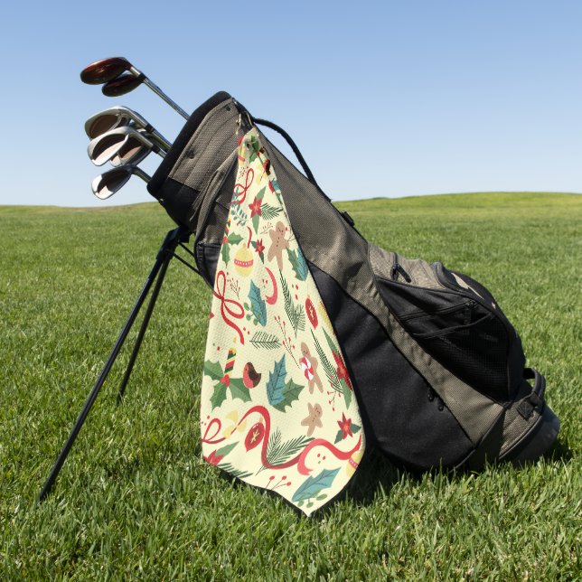 Serviette De Golf Motif de Noël (Vert)