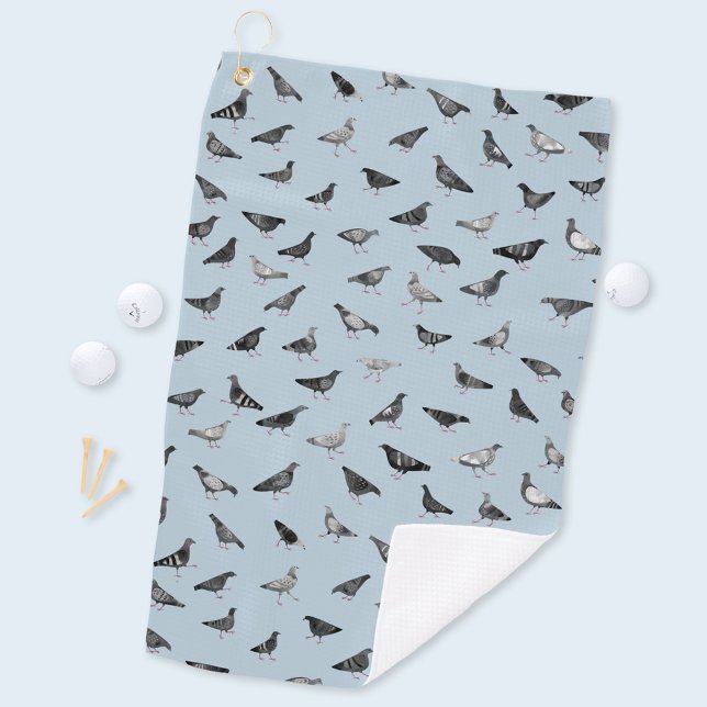 Serviette De Golf Motif de pigeon (Pigeon pattern bird golf towel)