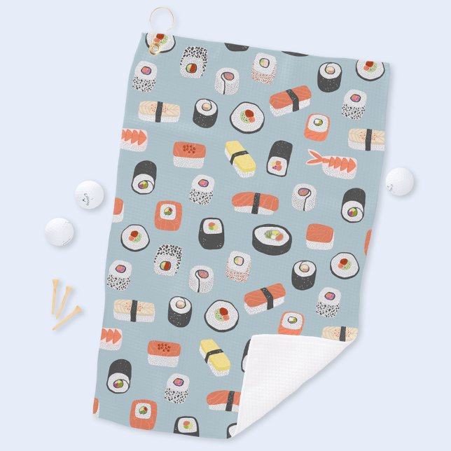 Serviette De Golf Motif de rouleaux Sushi Nigiri Maki (Japanese sushi food art golf towel)