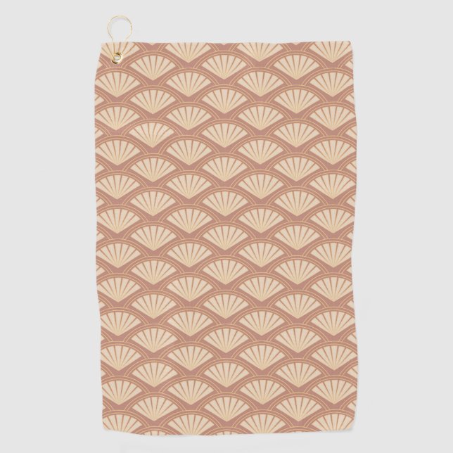 Serviette De Golf Motif de style Art déco en rose (Devant)