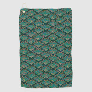 Serviette De Golf Motif de style Art déco en vert turquoise