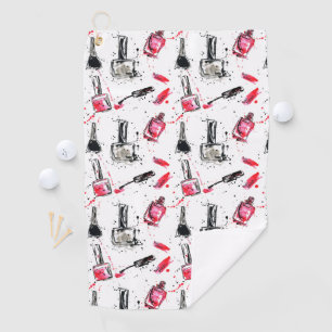Serviette De Golf Motif de vernis à ongles d'aquarelle