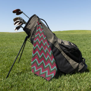 Serviette De Golf Motif de zigzag de chevron coloré