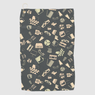 Serviette De Golf Motif d'éléments de film rétro