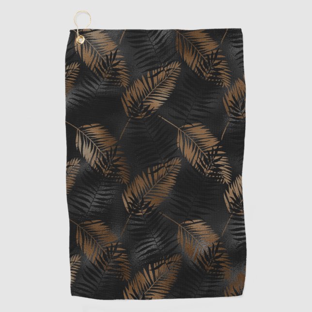 Serviette De Golf Motif des Feuilles du Palm Tropical (Devant)
