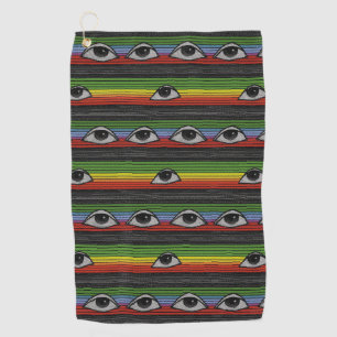 Serviette De Golf Motif des yeux psychédéliques