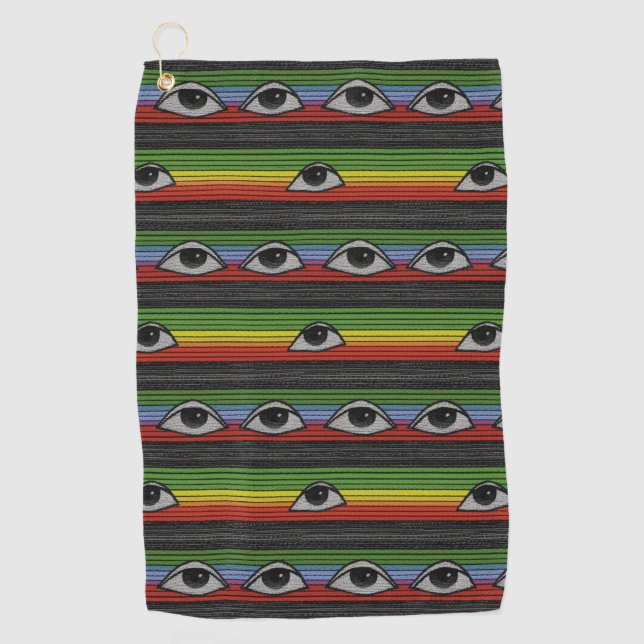 Serviette De Golf Motif des yeux psychédéliques (Devant)