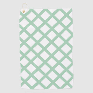 Serviette De Golf Motif diamant à carreaux vert et blanc