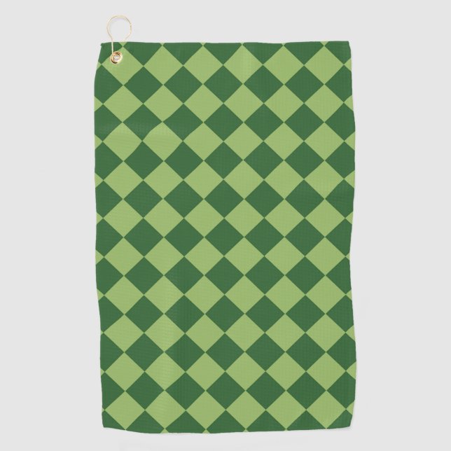 Serviette De Golf Motif diamant à carreaux verts (Devant)