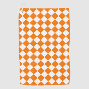 Serviette De Golf Motif diamant Orange White Checker