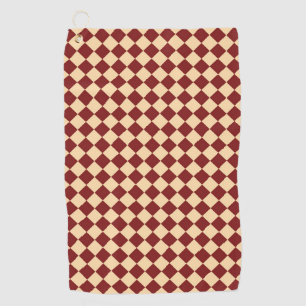 Serviette De Golf Motif diamant rouge jaune Checker