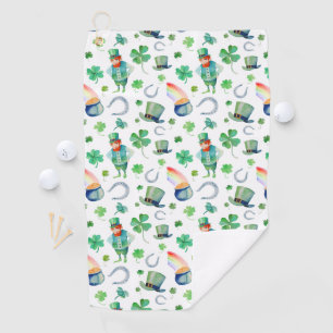 Serviette De Golf Motif du jour de St Patrick d'aquarelle