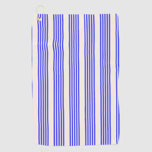 Serviette De Golf Motif électrique bleu et beige cinq bandes