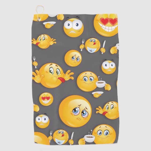 Serviette De Golf Motif Emoji 2 (Devant)