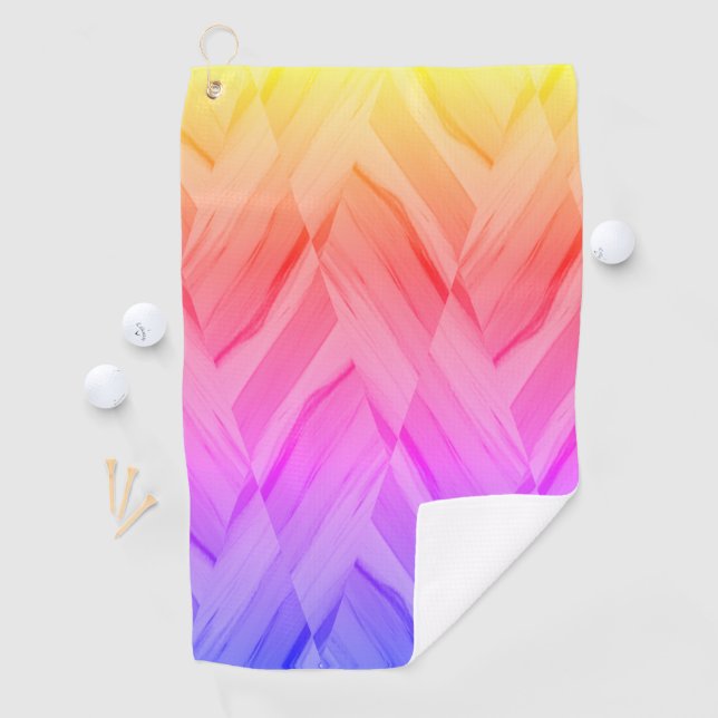 Serviette De Golf Motif en marbre corail et teintes roses complexe (En situation)