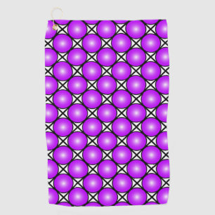 Serviette De Golf Motif en treillis noir blanc Magenta points roses