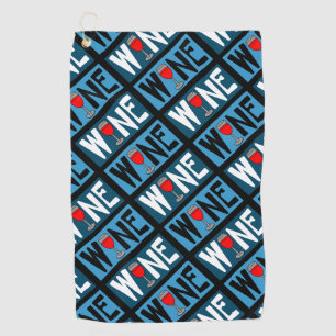 Serviette De Golf Motif en verre de vin rouge