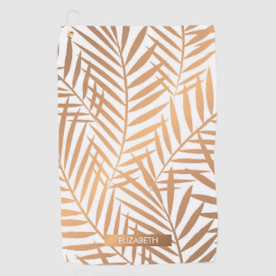Serviette De Golf Motif Feuille de palmier d'or