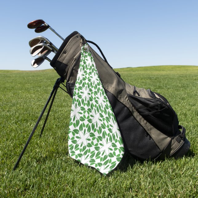 Serviette De Golf Motif Feuille, Motif De Feuilles, Feuilles Verts (Vert)