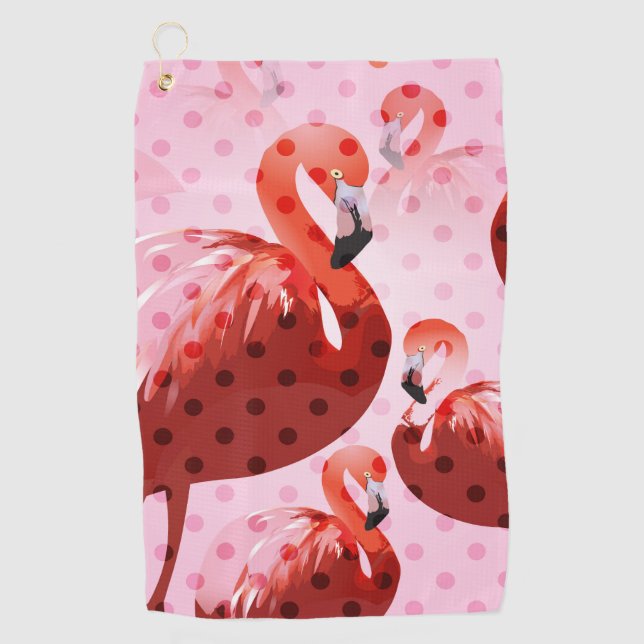 Serviette De Golf Motif flamant à l'aquarelle (Devant)