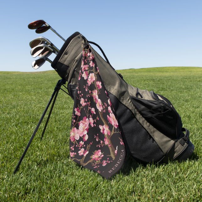Serviette De Golf Motif Fleur de Cerisier Sakura (Vert)