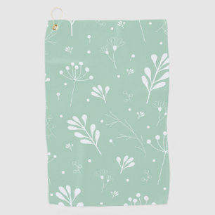 Serviette De Golf Motif floral vert clair et blanc
