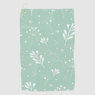 Serviette De Golf Motif floral vert clair et blanc