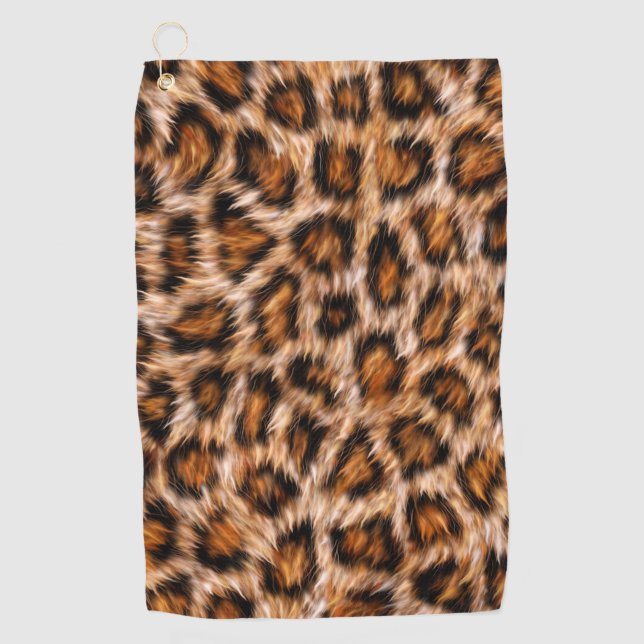 Serviette De Golf Motif Fourrure Marron Chat Léopard Jaguar (Devant)