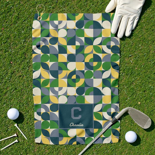 Serviette De Golf Motif géométrique Abstrait Bauhaus moderne (Créateur téléchargé)