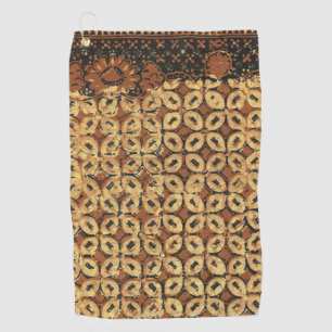 Serviette De Golf Motif géométrique de batik de grain de café vintag