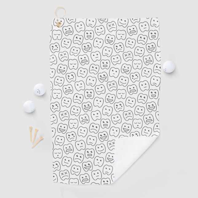 Serviette De Golf Motif heureux de dents (En situation)