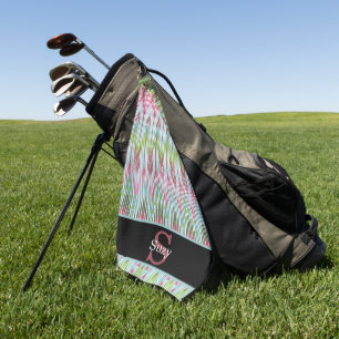 Serviette De Golf Motif Hippie Boho coloré Monogramme initial