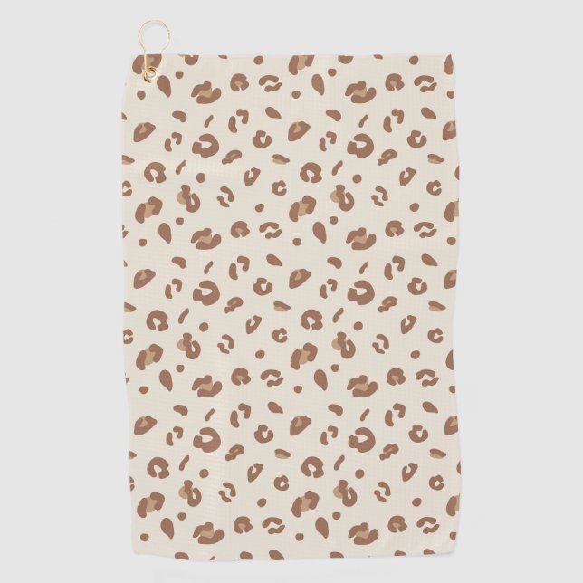 Serviette De Golf Motif imprimé léopard abstrait neutre | Moderne An (Devant)