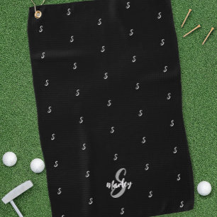 Serviette De Golf Motif Initial Nom Monogramme Personnalisé Moderne