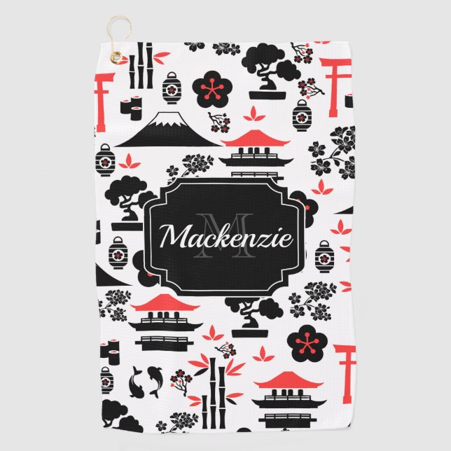 Serviette De Golf Motif japonais (Devant)
