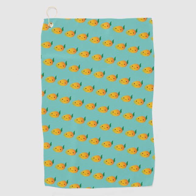 Serviette De Golf Motif Mango souriant Cute Kawaii (Devant)
