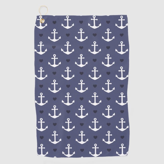 Serviette De Golf Motif mignon d'Ancre (Devant)