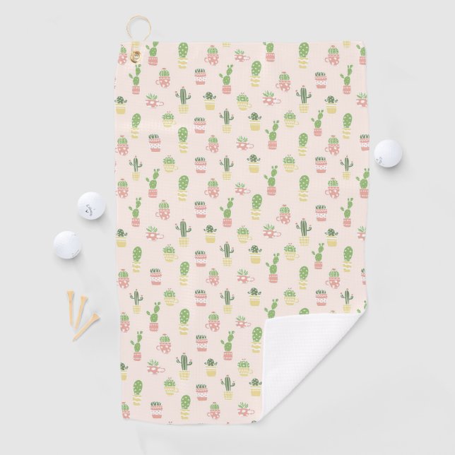 Serviette De Golf Motif mignon de cactus (En situation)