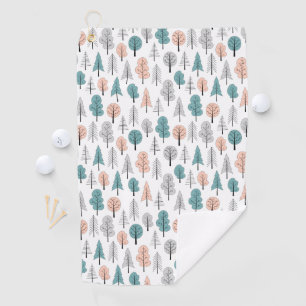 Serviette De Golf Motif mignon de forêt de griffonnage